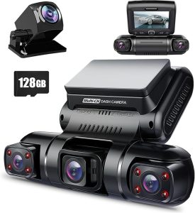 3. PRUVEEO 4 Channel Dash Cam Front and Rear