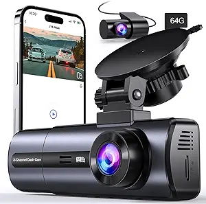 4. Tuisau 3 Channel 4K WiFi Dash Cam