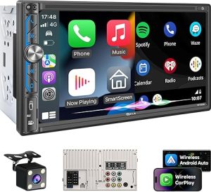 1. PLZ Double Din Car Stereo with Apple Carplay