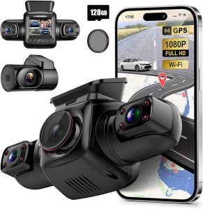 2. PRUVEEO 360 Degree View 4 Channel Dash Cam