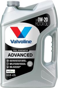 2. Valvoline Advanced 0W-20 Full Synthetic Motor Oil