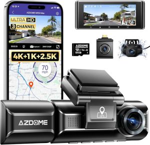 4. AZDOME M550 Front and Rear Dash Cam with Night Vision