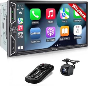 5. SJOYBRING Double Din Car Radio with Apple CarPlay