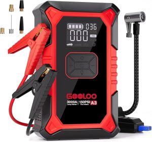 7. GOOLOO A3 Jump Starter with Air Compressor