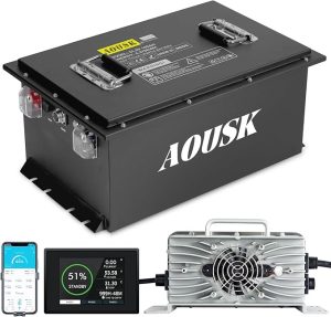9. AOUSK 48V Lithium Golf Cart Battery